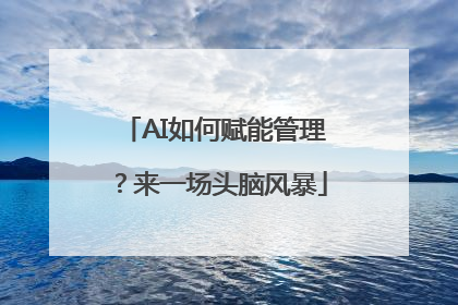 AI如何赋能管理？来一场头脑风暴